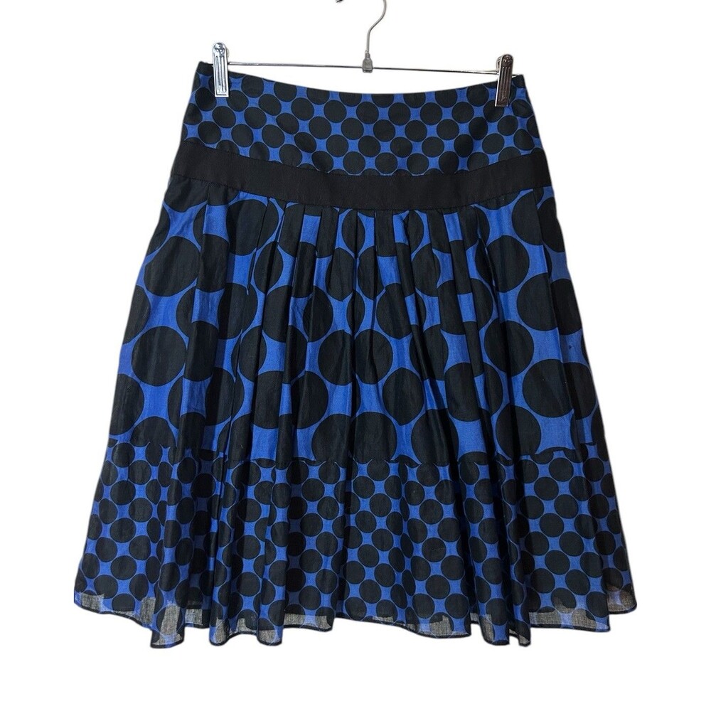 INC Womens Pleated Skirt with Slip - black / blue - Size 2